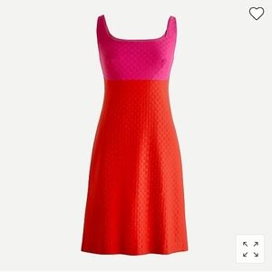 NWT J.Crew Sheath Pink Red Colorblock Dress Stretch Matelasse